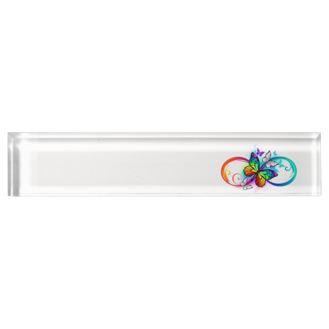 Bright infinity with rainbow butterfly nameplate (Front)