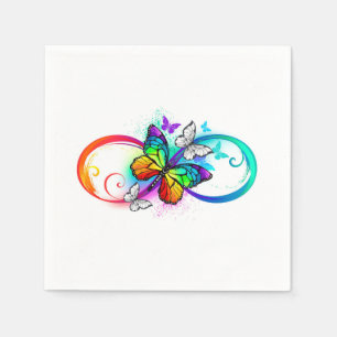 Bright infinity with rainbow butterfly napkin