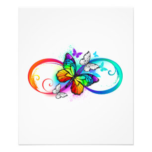Bright infinity with rainbow butterfly photo print