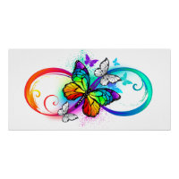 Bright infinity with rainbow butterfly