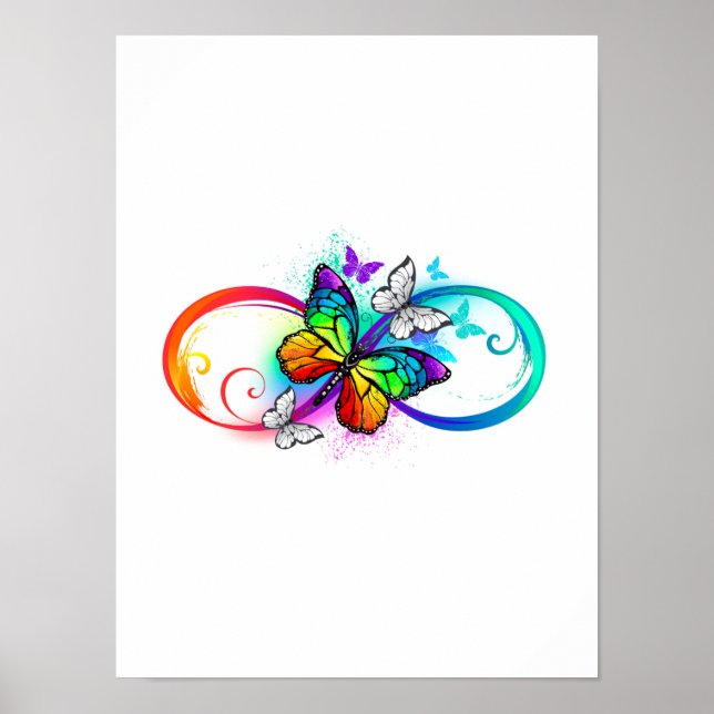Bright infinity with rainbow butterfly poster (Front)