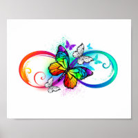 Bright infinity with rainbow butterfly