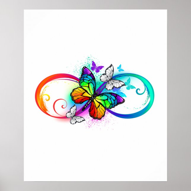 Bright infinity with rainbow butterfly poster (Front)