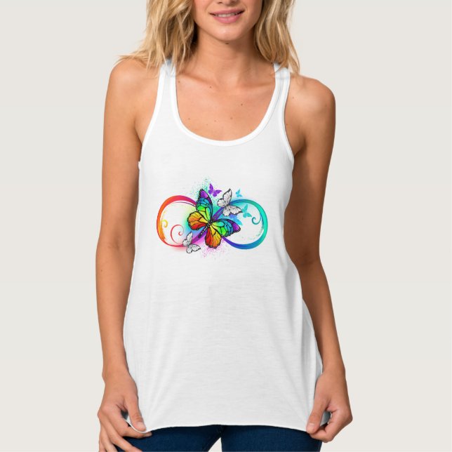 Bright infinity with rainbow butterfly singlet (Front)