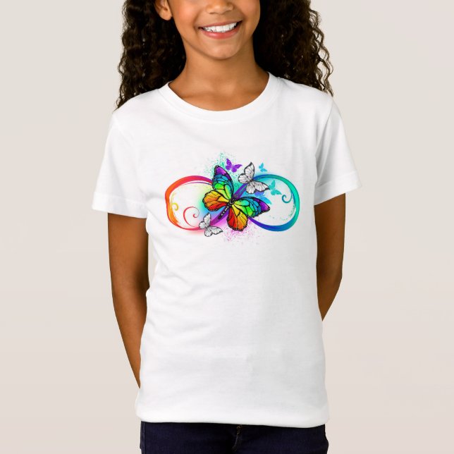 Bright infinity with rainbow butterfly T-Shirt (Front)