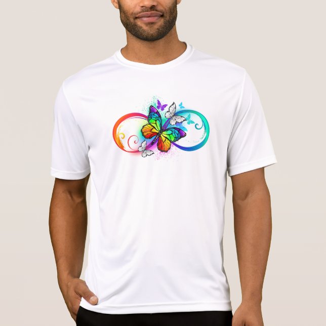 Bright infinity with rainbow butterfly  T-Shirt (Front)