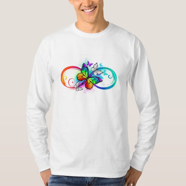 Bright infinity with rainbow butterfly T-Shirt (Front)