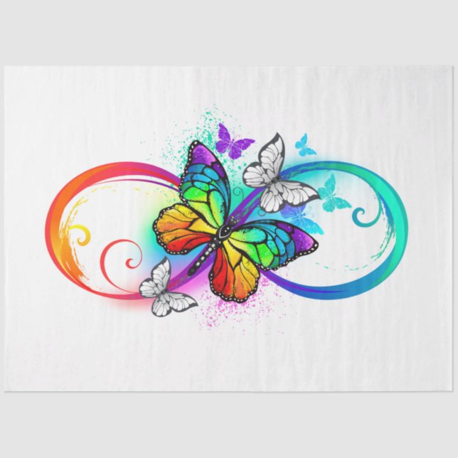 Bright infinity with rainbow butterfly tissue paper (Front)