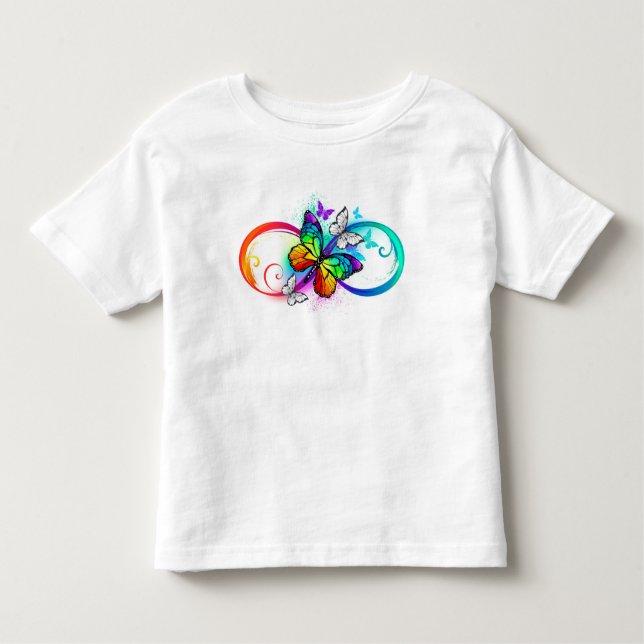 Bright infinity with rainbow butterfly toddler T-Shirt (Front)