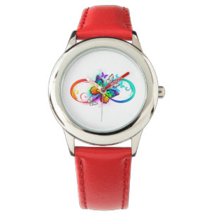 Bright infinity with rainbow butterfly watch