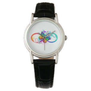 Bright infinity with rainbow butterfly watch