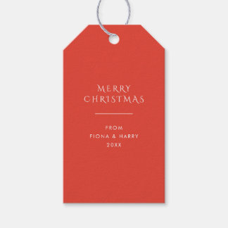 Bright Intense Orange Red - Christmas Gift Tags