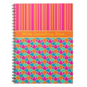 Bright Islamic Pattern and Stripes Spiral Notebook
