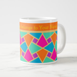 Bright Islamic Pattern, Stripes Custom Jumbo Mug