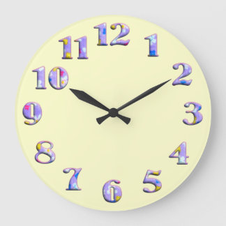 Bright ivory round clock with big cute numbers 02