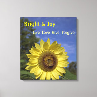 Bright & joy, live, love and give wrapped canvas. canvas print