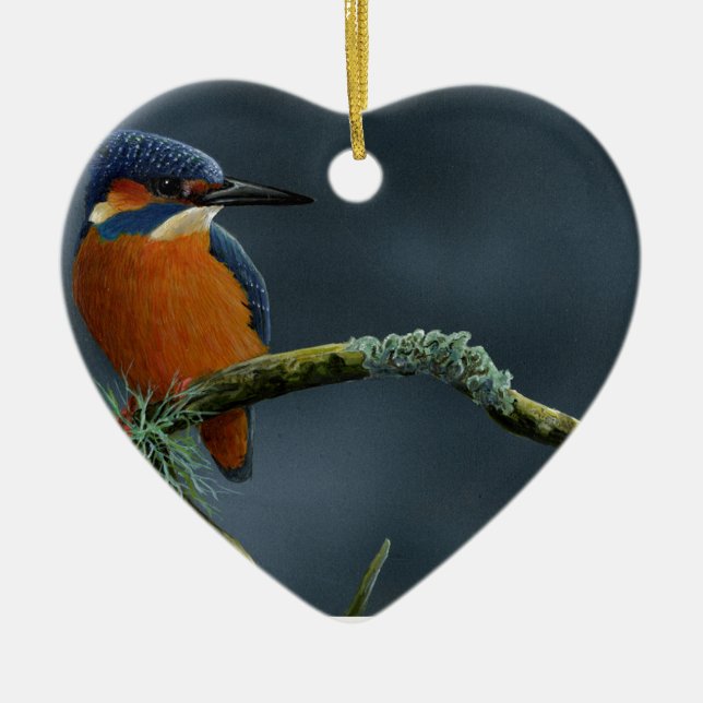 Bright Kingfisher gifts Ceramic Tree Decoration (Front)