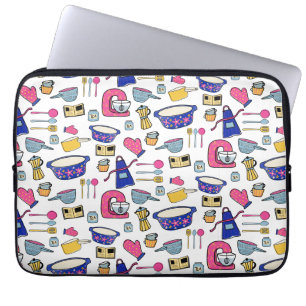 Bright Kitchen Utensils Chef Cake Baker Laptop Sleeve