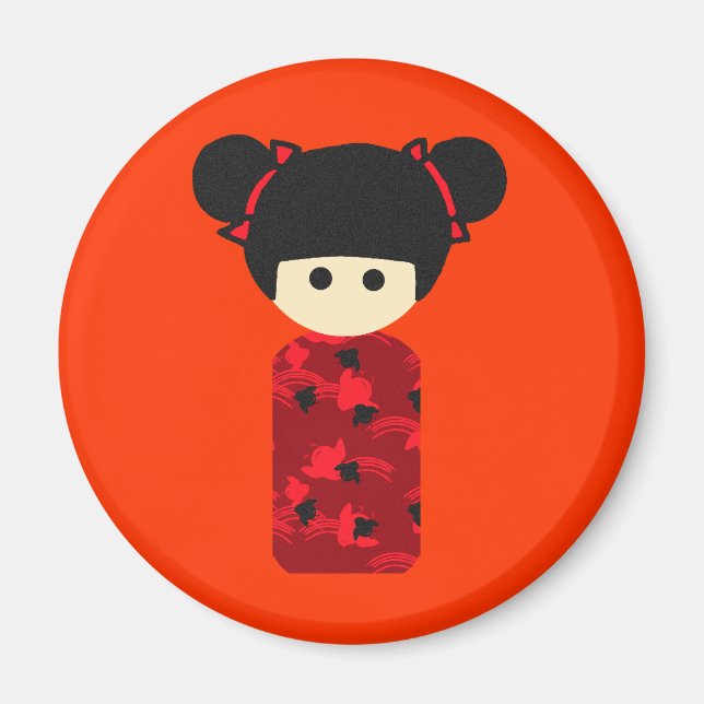 Bright Kokeshi Magnet (Front)