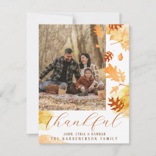 Bright Leaves Autumn Leaf Thankful Photo Postcard