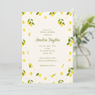 Bright Lemon Citrus Fruit Summer Bridal Shower Invitation