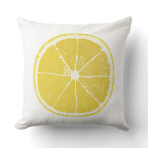 Bright Lemon Slice Decorative Throw Pillow