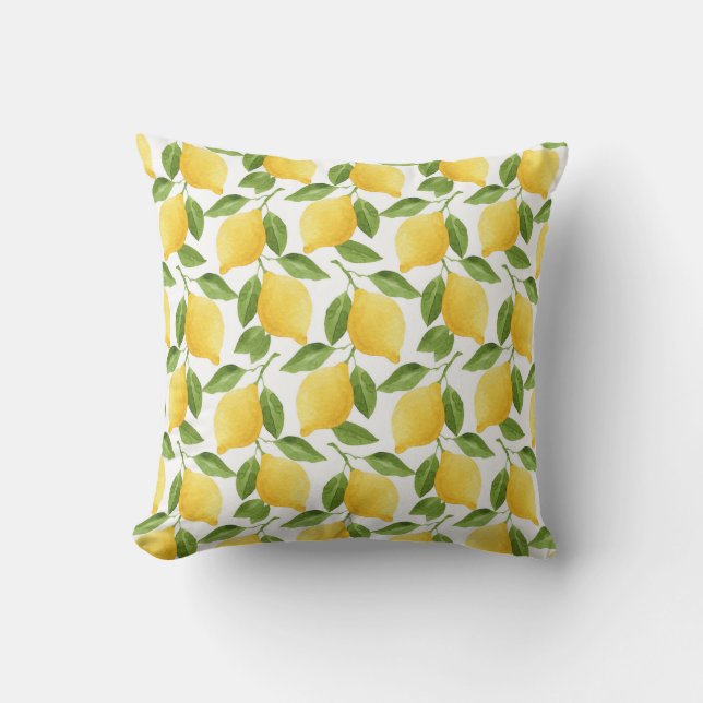 Bright lemons throw pillow (Front)