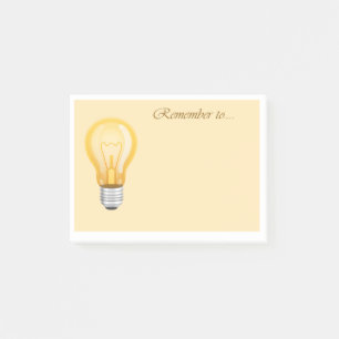 Bright Light Bulb Post-It Notes