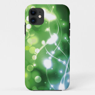 Bright light green background with stars and bokeh Case-Mate iPhone case