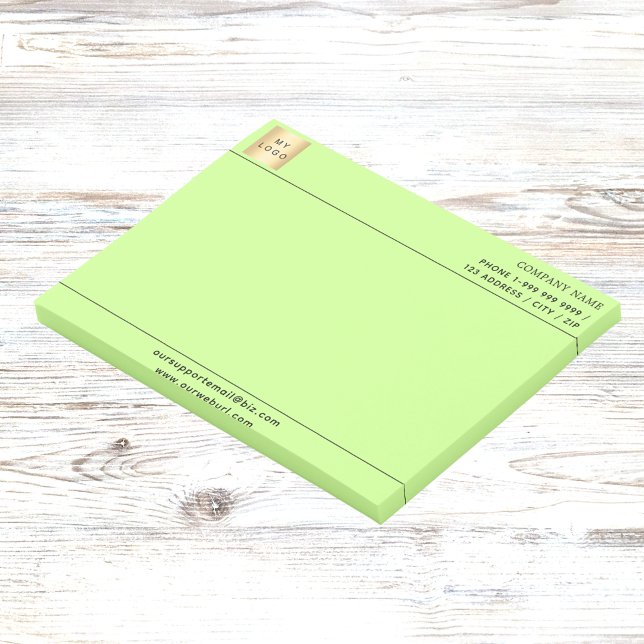 Bright light green business logo letterhead post-it notes (Creator Uploaded)
