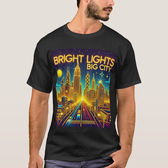 Bright Lights Big City Retro Neon T-Shirt  (Front)