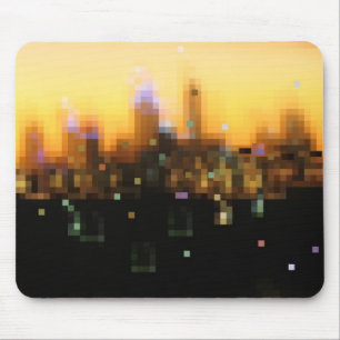 bright lights city sunset mouse pad