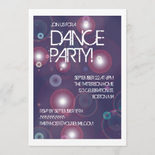 Bright Lights Dance Party Invitation
