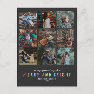 Bright Lights Holiday Multi Photo Postcard