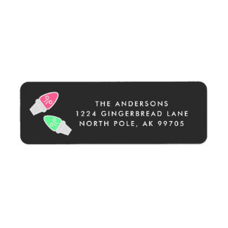 Bright Lights on Slate Holiday Return Address