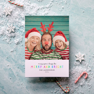 Bright Lights Single Photo Holiday Card