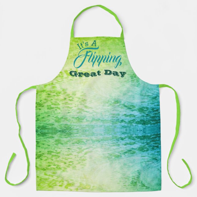 Bright Lime Green and Turquoise Apron (Front)