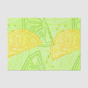 Bright lime green citrus lemons pattern tissue paper