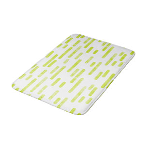 Bright Lime Green Rounded Lines Pattern Bath Mat