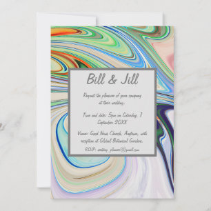 Bright Liquid Marble Wedding Invitation