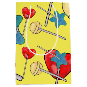 Bright Lollipop Heart Candy Sweet Star Love Medium Gift Bag