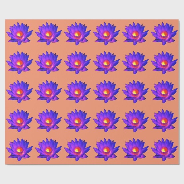 Bright Lotus Flower Wrapping Paper (Flat)