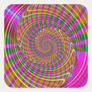 Bright Luminance Cool Geometric Fractal Pattern Square Sticker