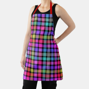 Bright Madras Plaid Rainbow Check Apron