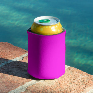 Bright Magenta Solid Colour Can Cooler