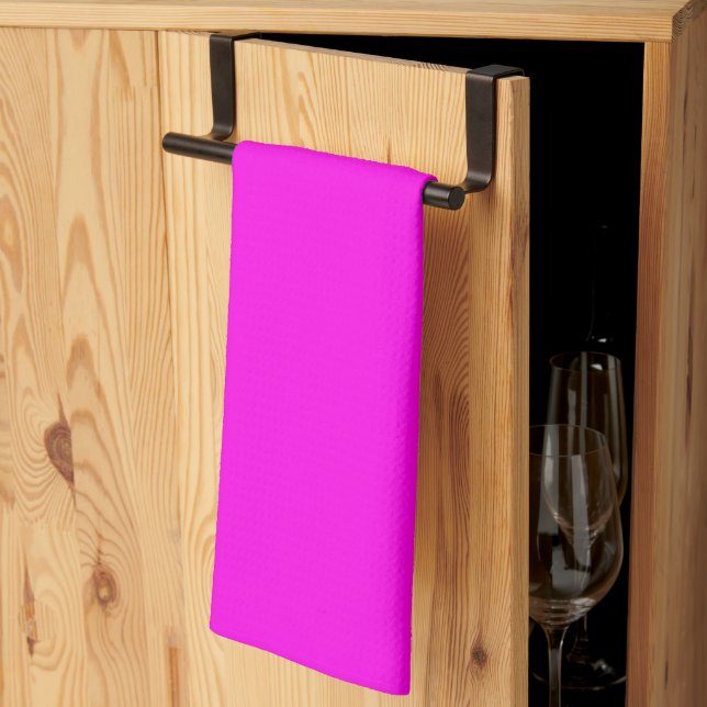 Bright Magenta Solid Colour Tea Towel (Thirds Fold)