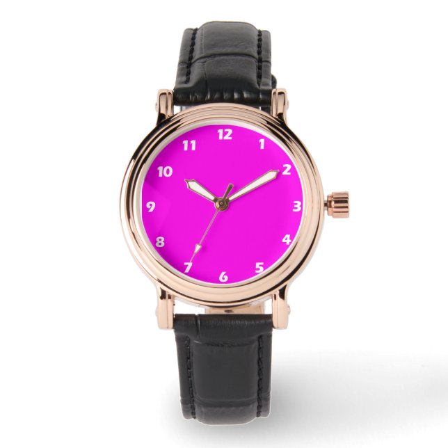 Bright Magenta Solid Colour Watch (Front)