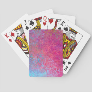 Bright Magenta Sunset Abstract Acrylic Pour Playing Cards