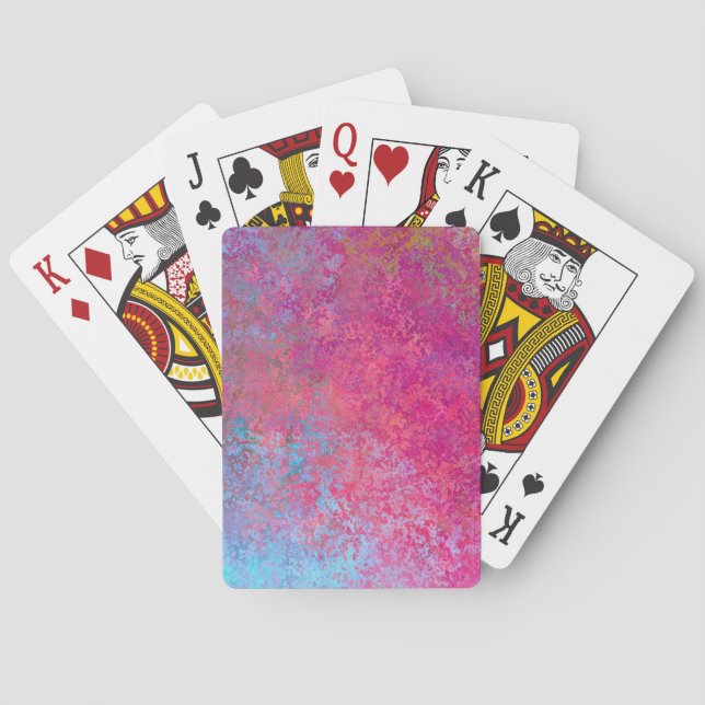 Bright Magenta Sunset Abstract Acrylic Pour Playing Cards (Back)