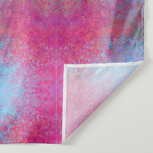Bright Magenta Sunset Abstract Acrylic Pour Tapestry (Detail)